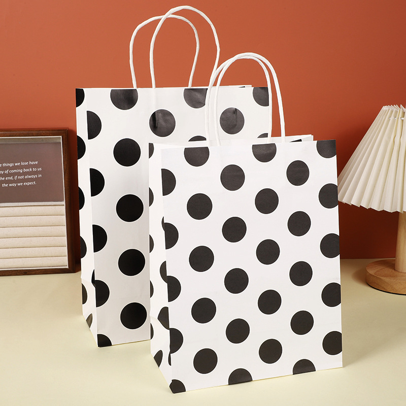 Black Polka Dot Paper Bag Pair packaging