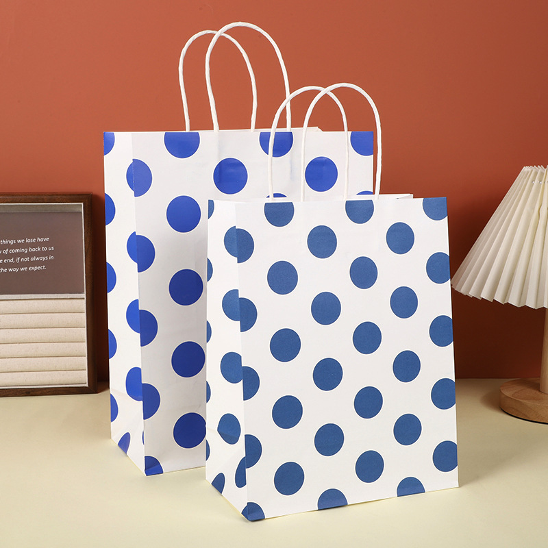 Blue Polka Dot Paper Bag Pair packaging