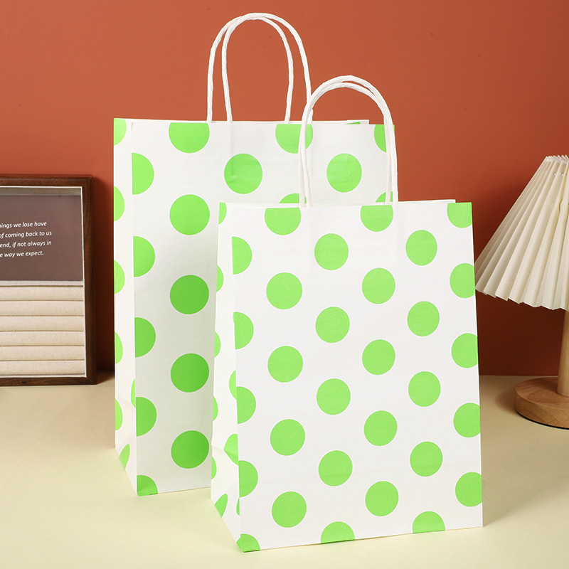 Green Polka Dot Paper Bag Pair packaging